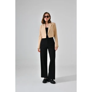 Kamel Kruvaze Crop Blazer Ceket
