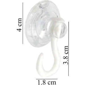 Askılı Vantuz Öpücük 4 cm 3 Adet Büyük Kancalı Cam Vantuzu Öpücük Cam Askısı Pvc Vantuz Mutfak Banyo Pencere ve Kapı Camı Vantuzu