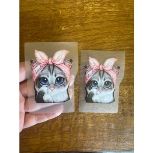 Gönülden Tasarım 2 Li 7x3 cm Ütü Ile Yapışan Lol Bebeek Ananas Kedi Transfer Baskı Aplike Arma Tişört Çocuk Baskı