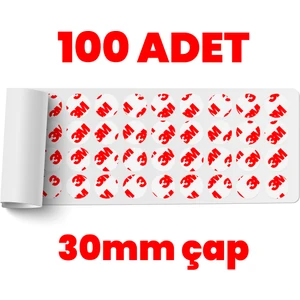 Çok Ince Güçlü Şeffaf 100 Adet Hazır Kesim 30MM Çap