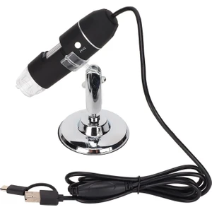 3in1 Micro Type-C USB Bağlantılı 1600X Dijital Mikroskop USB Hd Cmos 8 LED Digital Microscobe AL4078