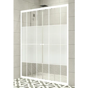 Duşakabin Ön Cephe 4mm Orta Buzlu Beyaz Çizgi