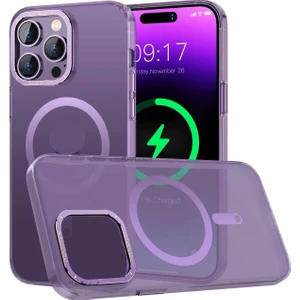 M.TK Moveteck Iphone 15 Pro Kılıf Mat Metal Çerceveli Arkası Buzlu Matrix Magsafe Kapak Ultra Ince Thin Slim Kapak
