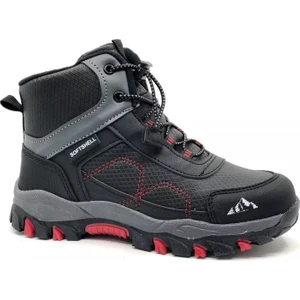 Alfa Siyah-Kırmızı Kauçuk Taban Kaymaz Erkek Çocuk Outdoor Bot