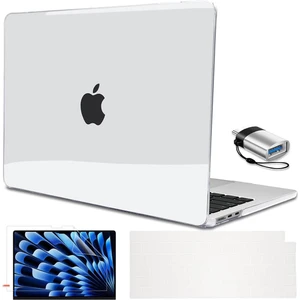 MacBook Air 15 Inç Kasa 2023 M2 Çip A2941 ile Uyumlu, Touch Id'li, Plastik Sert Kabuk Kılıf Klavye Kapağı Ekran Koruyucu 2023 MacBook Air 15 M2 Için C Tipi Adap (Yurt Dışından)