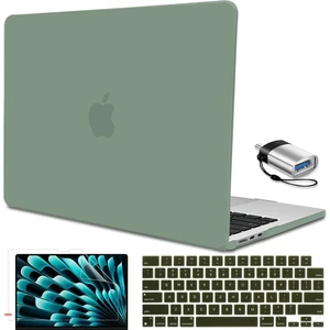 MacBook Air 15 Inç Kılıf 2023 A2941 M2 Çip Sıvı Retina Ekran ve Dokunmatik Kimlik, Klavye Kaplamalı Mat Plastik Sert Kılıf Kapak Ekran Koruyucu Tip-C Adaptör, G (Yurt Dışından)