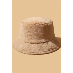 Camel Peluş Yumuşak Dokulu Bucket Şapka