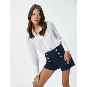 Uzun Kollu Gömlek Düğmeli Klasik Yaka Standart Kesim