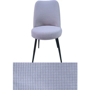 Likralı Pitikare Desen Retro Oval Sandalye Kılıfı. Süngerli, Küçük Oval Sandalye Örtüsü.  1 Adet gri  oval sandalye örtüsü , bambu lıkralı kalın ve esnek kumaştır