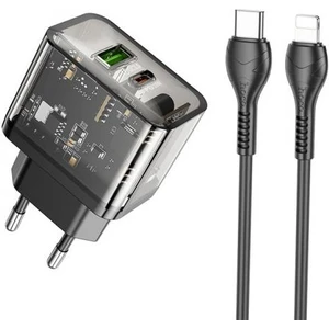 20W 1x Usb,1x Type-C Şarj Başlığı, 1mt iPhone Lightning Kablolu Süper Hızlı Şarj Adaptör Seti