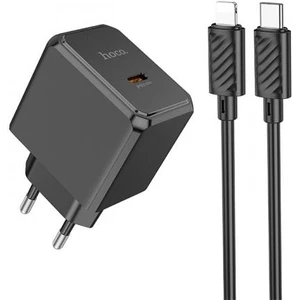 Hc Seri 30W 1x Type-C Şarj Başlığı ve 1mt iPhone Lightning Kablolu Süper Hızlı Şarj Adaptör Seti, Isı ve Akım Korumalı Akıllı Şarj Başlığı
