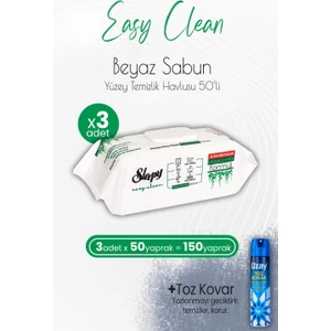 Easy Clean Yüzey Temizlik Havlusu 50' Li x 3 Adet ve Toz Kovar