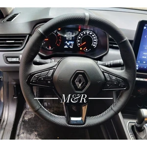 M&R Otokilif Aksesuar Renault Clio 5 Orjinal Kaplama Deri Direksiyon Kilifi