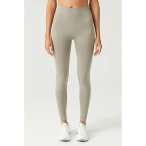 Los Ojos x Melodi Soft Haki Yüksek Bel Seamless Spor Tayt Adorn
