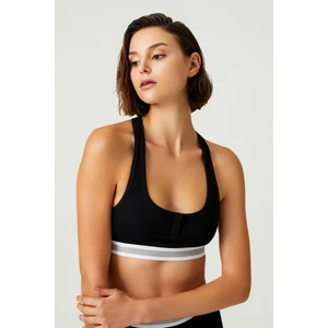 Los Ojos x Melodi Siyah Pamuklu Fitilli Sütyen Henley Bra