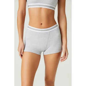 Los Ojos X Melodi Gri Pamuklu Fitilli Boxer Külot Waistband Boyshort