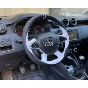 M&R Otokilif Aksesuar Dacia Duster Tasarım Orjinal Kaplama Deri Direksiyon Kilifi