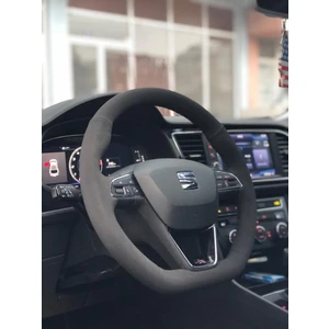 M&R Otokilif Aksesuar Seat Leon Alcantara Dikmeli Oto Direksiyon Kılıfı