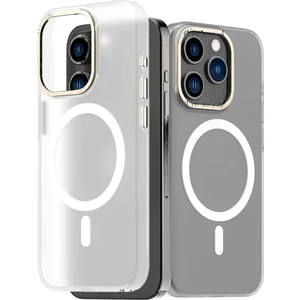 M.TK Moveteck Iphone 15 Pro Max Kılıf Mat Metal Çerceveli Arkası Buzlu Matrix Magsafe Kapak Ultra Ince Thin Slim Kapak