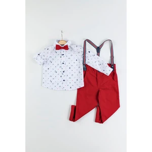 Gold Class Kidswear Yılbaşı Konsepti Salopetli Gömlekli Erkek Çocuk Takım