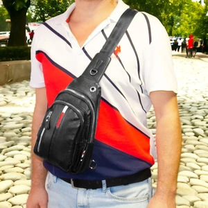 TM110 Deri Çift Taraf Askılı Sırt ve Göğüs Çantası Bodybag