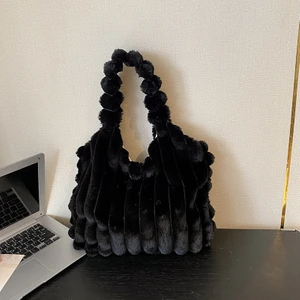 Peluş Bag Kadın Sonbahar ve Kış Moda Omuz Çantası Çanta Büyük Kapasite Tote Çanta (Yurt Dışından)