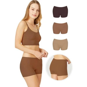 Basic Lazer Kesim Dikişsiz Kadın Boxer Külot 3'lü Paket - 2