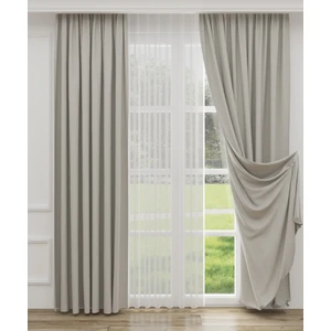 YS Perde Tasarım Enza Lüx Keten Blackout Karartma Güneşlik Perde Yüksek Kaliteli  Düz Pilesiz - Gümüş Gri