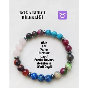 Boğa Burcu Doğaltaş Unisex Bileklik