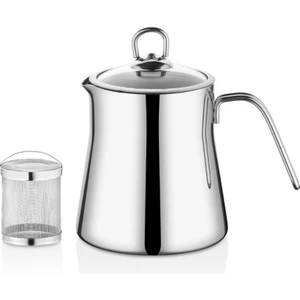 Süzgeçli Kapaklı Çelik Bitki Çayı Demliği 800 ML