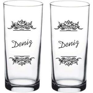 Black Bonds Blackbonds Kişiye Özel Isim Baskılı Rakı ve Meşrubat Bardağı 2 Li