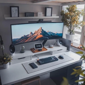 Yün Keçe Çalışma Masası Düzenleme Bilgisayar & Oyuncu Mouse Pad Açık Gri 50x100 cm