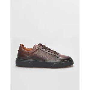 Hakiki Deri Taba Bağcıklı Erkek Sneaker Ayakkabı