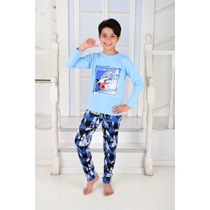 Erkek Çocuk Uzun Kollu Pijama Takımı Colarado Mavi