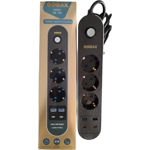 Termal Akım Korumalı 3Xpriz 2Usb & 2Type-C 2Mt Uzatmalı Priz