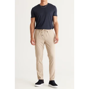 Altınyıldız Classics Erkek Bej Slim Fit Rahat Kesim Beli Bağlamalı Yan Cepli Jogger Pantolon