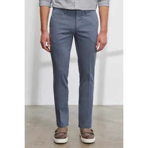 Altınyıldız Classics Erkek Petrol Slim Fit Dar Kesim Yan Cepli Pamuklu Esnek Armürlü Pantolon