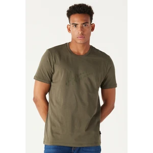 Altınyıldız Classics Erkek Haki Slim Fit Dar Kesim Bisiklet Yaka %100 Pamuk Baskılı Tişört
