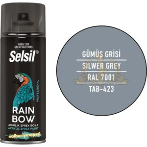 Rainbow Akrilik Sprey Boya Gümüş Gri 400 Ml. - Ral7001