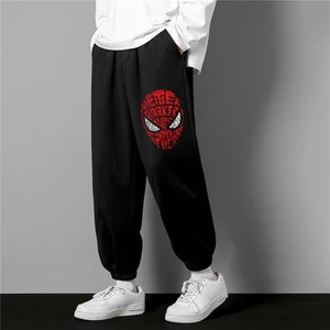 Touz Moda Spider-Man Head Baskılı Oversize Unisex Siyah Eşofman Altı
