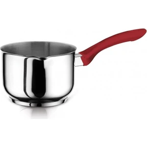 Çelik Sütlük Tencere 18X11 cm Bakalit Kulplu-Kapaksız-Kırmızı