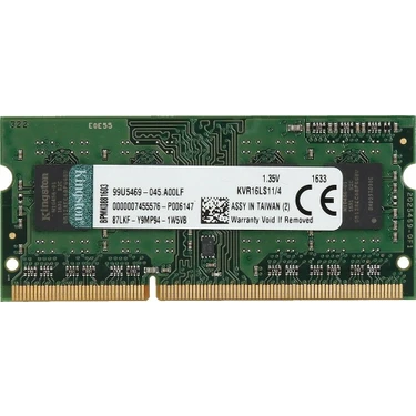 Kingston ValueRam 4GB 1600MHz DDR3 Notebook Ram