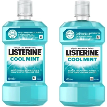Listerine Cool Mint Gargara 500 ml 2 Adet Ferahlatıcı Etkiyle Ağız Hijyeni