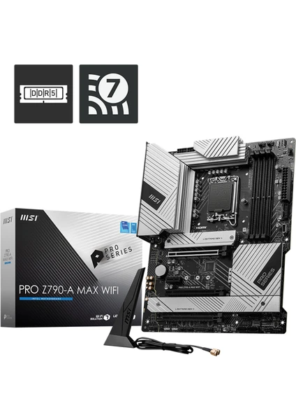 PRO Z790-A MAX WIFI SOKET 1700 DDR5 7800MHZ(OC) PCI-E Gen5 M.2 USB3.2 DP HDMI 1x2.5G LAN WI-FI 7 ATX