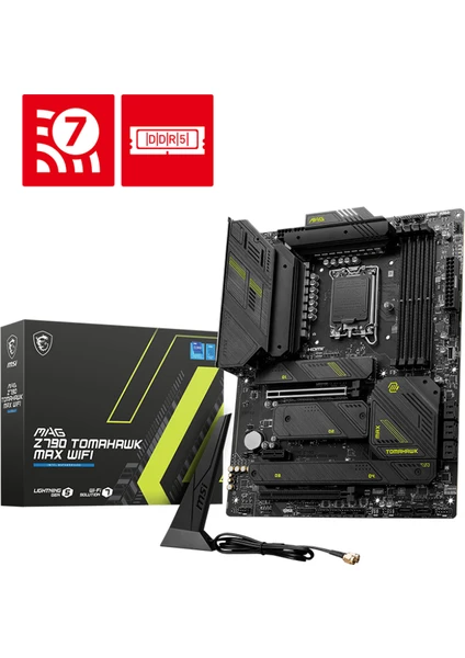 MAG Z790 TOMAHAWK MAX WIFI SOKET 1700 DDR5 7800MHZ(OC) PCI-E Gen5 M.2 USB3.2 DP HDMI 1x2.5G LAN WI-FI 7 ATX