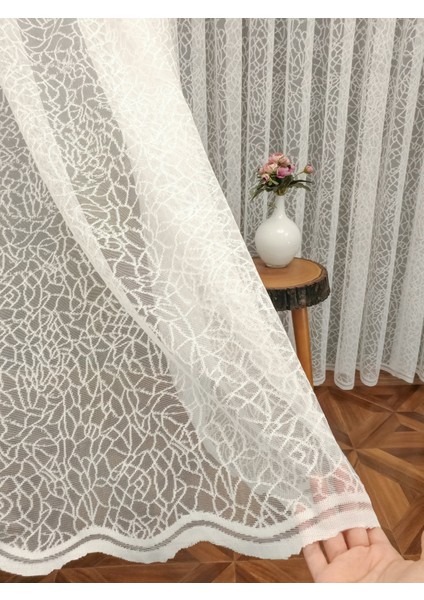 Taç Desen 1/2 Seyrek Pile Tül Perde Tek Kanat - Krem 100 x 250 cm indirimleri