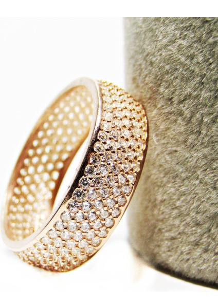 Gümüş Tamtur Rosegold Beş Sıralı Kadın Yüzük fırsatları