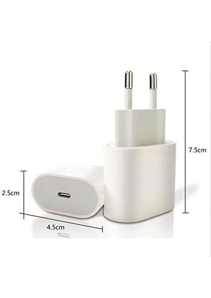 Pdateknoloji Apple Samsung 20 Watt Type-C Pd Hızlı Şarj Başlık Adaptör