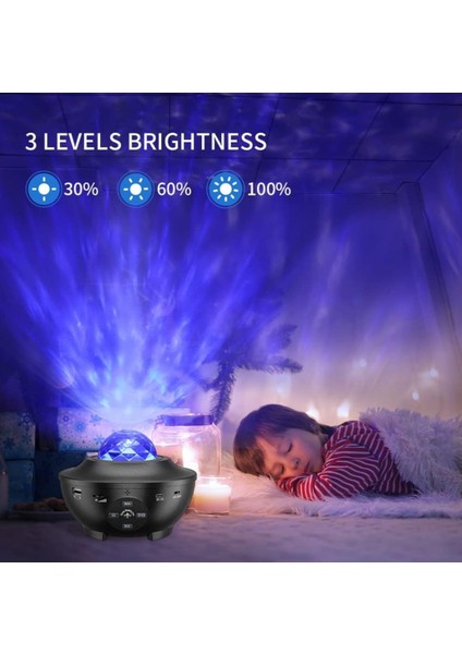 Mr LED Projektör Yıldızlı Gökyüzü Galaxy Light Uzaktan Kumandalı/ Bluetooth Müzik Çalar/ Disko Topu