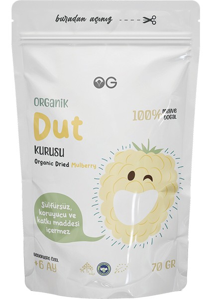 Organik Dut Kurusu +6 Ay 70 gr